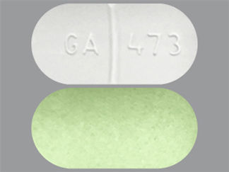 This is a Tablet imprinted with GA 473 on the front, nothing on the back.