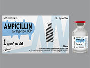 Ampicillin Sodium: Esto es un Vial imprimido con nada en la parte delantera, nada en la parte posterior, y es fabricado por None.