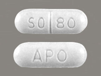 This is a Tablet imprinted with APO on the front, SO 80 on the back.
