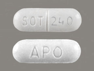 This is a Tablet imprinted with APO on the front, SOT 240 on the back.