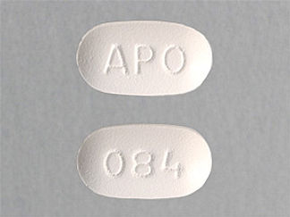 This is a Tablet imprinted with APO on the front, 084 on the back.