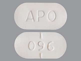 This is a Tablet imprinted with APO on the front, 096 on the back.