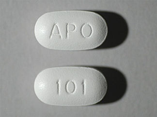 This is a Tablet imprinted with APO on the front, 101 on the back.