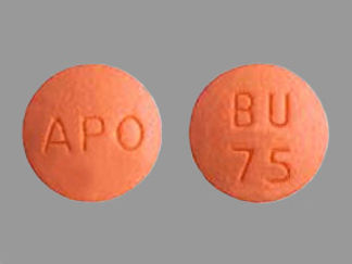 This is a Tablet imprinted with APO on the front, BU  75 on the back.