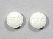 Fluvoxamine Maleate: This is a Tablet imprinted with APO on the front, F25 on the back.