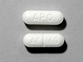 This is a Tablet imprinted with APO on the front, AF 160 on the back.