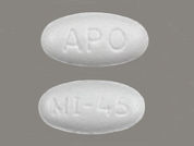 Mirtazapine: This is a Tablet imprinted with APO on the front, MI-45 on the back.