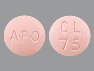 This is a Tablet imprinted with APO on the front, CL  75 on the back.