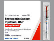 Enoxaparin Sodium: This is a Syringe imprinted with nothing on the front, nothing on the back.