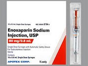 Enoxaparin Sodium: Esto es un Jeringa imprimido con nada en la parte delantera, nada en la parte posterior, y es fabricado por None.