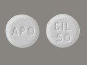Cilostazol: This is a Tablet imprinted with APO on the front, CIL  50 on the back.