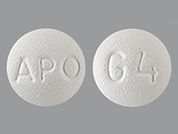 Galantamine: Esto es un Tableta imprimido con G4 en la parte delantera, APO en la parte posterior, y es fabricado por None.