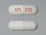 Balsalazide Disodium: This is a Capsule imprinted with APO on the front, B750 on the back.