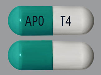 This is a Capsule imprinted with APO on the front, T4 on the back.