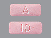 Aripiprazole: This is a Tablet imprinted with 10 on the front, A on the back.