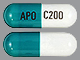 This is a Capsule Er Multiphase 12hr imprinted with APO on the front, C200 on the back.