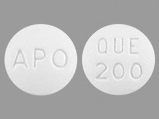 This is a Tablet imprinted with APO on the front, QUE  200 on the back.