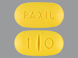 This is a Tablet imprinted with PAXIL on the front, 1 0 on the back.