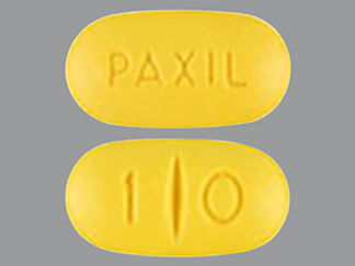 Esto es un Tableta imprimido con PAXIL en la parte delantera, 1 0 en la parte posterior, y es fabricado por None.