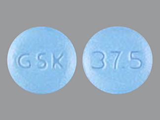 Esto es un Tableta Er 24 Hr imprimido con GSK en la parte delantera, 37.5 en la parte posterior, y es fabricado por None.