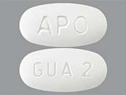 Guanfacine Hcl Er: This is a white oval Tablet Er 24 Hr imprinted with APO on the front, GUA 2 on the back, and is manufactured by APOTEX CORP.