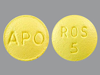 This is a Tablet imprinted with APO on the front, ROS  5 on the back.
