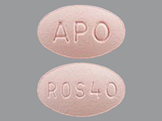 This is a Tablet imprinted with APO on the front, ROS40 on the back.