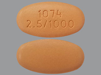 This is a Tablet I And Extend R Biphase 24hr imprinted with 1074 2.5/1000 on the front, nothing on the back.
