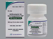 Azithromycin: This is a pink Suspension Reconstituted Oral imprinted with nothing on the front, nothing on the back, and is manufactured by AUROBINDO PHARM.