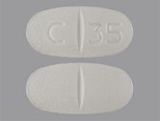 Nevirapine: This is a Tablet imprinted with C 35 on the front, nothing on the back.