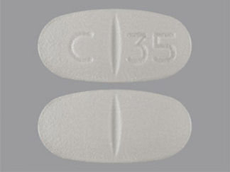 This is a Tablet imprinted with C 35 on the front, nothing on the back.