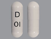 Zidovudine: This is a Capsule imprinted with D on the front, 01 on the back.