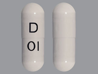 This is a Capsule imprinted with D on the front, 01 on the back.