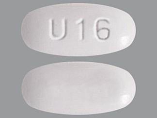 This is a Tablet imprinted with U16 on the front, nothing on the back.