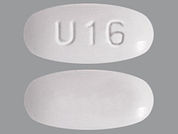 Oxycodone W/Acetaminophen: This is a Tablet imprinted with U16 on the front, nothing on the back.