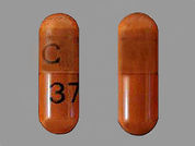 Stavudine: This is a Capsule imprinted with C on the front, 37 on the back.