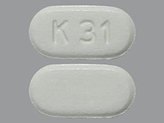 This is a Tablet imprinted with K 31 on the front, nothing on the back.