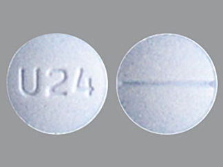 This is a Tablet imprinted with U24 on the front, nothing on the back.