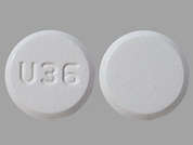 Acetaminophen-Codeine: This is a white round Tablet imprinted with U36 on the front, nothing on the back, and is manufactured by AUROBINDO PHARM.