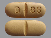 Abacavir: This is a Tablet imprinted with D 88 on the front, nothing on the back.