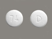 Terbinafine: This is a Tablet imprinted with D on the front, 74 on the back.