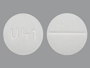 Methadone Hcl: Esto es un Tableta imprimido con U41 en la parte delantera, nada en la parte posterior.