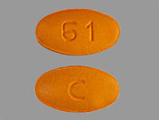Cefpodoxime Proxetil: This is a Tablet imprinted with C on the front, 61 on the back.