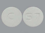 Amlodipine Besylate: This is a white round Tablet imprinted with C on the front, 57 on the back, and is manufactured by AUROBINDO PHARM.
