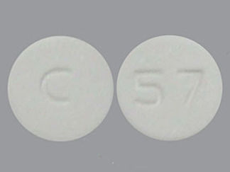 This is a Tablet imprinted with C on the front, 57 on the back.