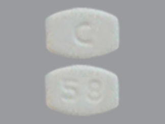 This is a Tablet imprinted with C on the front, 58 on the back.