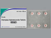 Eletriptan Hbr: Esto es un Tableta naranja redondo imprimido con EL en la parte delantera, 40 en la parte posterior, y es fabricado por AUROBINDO PHARM.