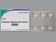 Eletriptan Hbr: Esto es un Tableta imprimido con EL en la parte delantera, 40 en la parte posterior, y es fabricado por None.