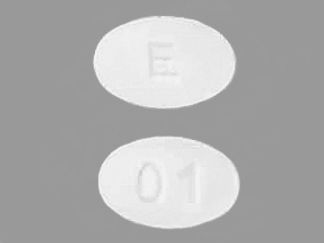 This is a Tablet imprinted with E on the front, 01 on the back.