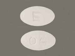 This is a Tablet imprinted with E on the front, 04 on the back.